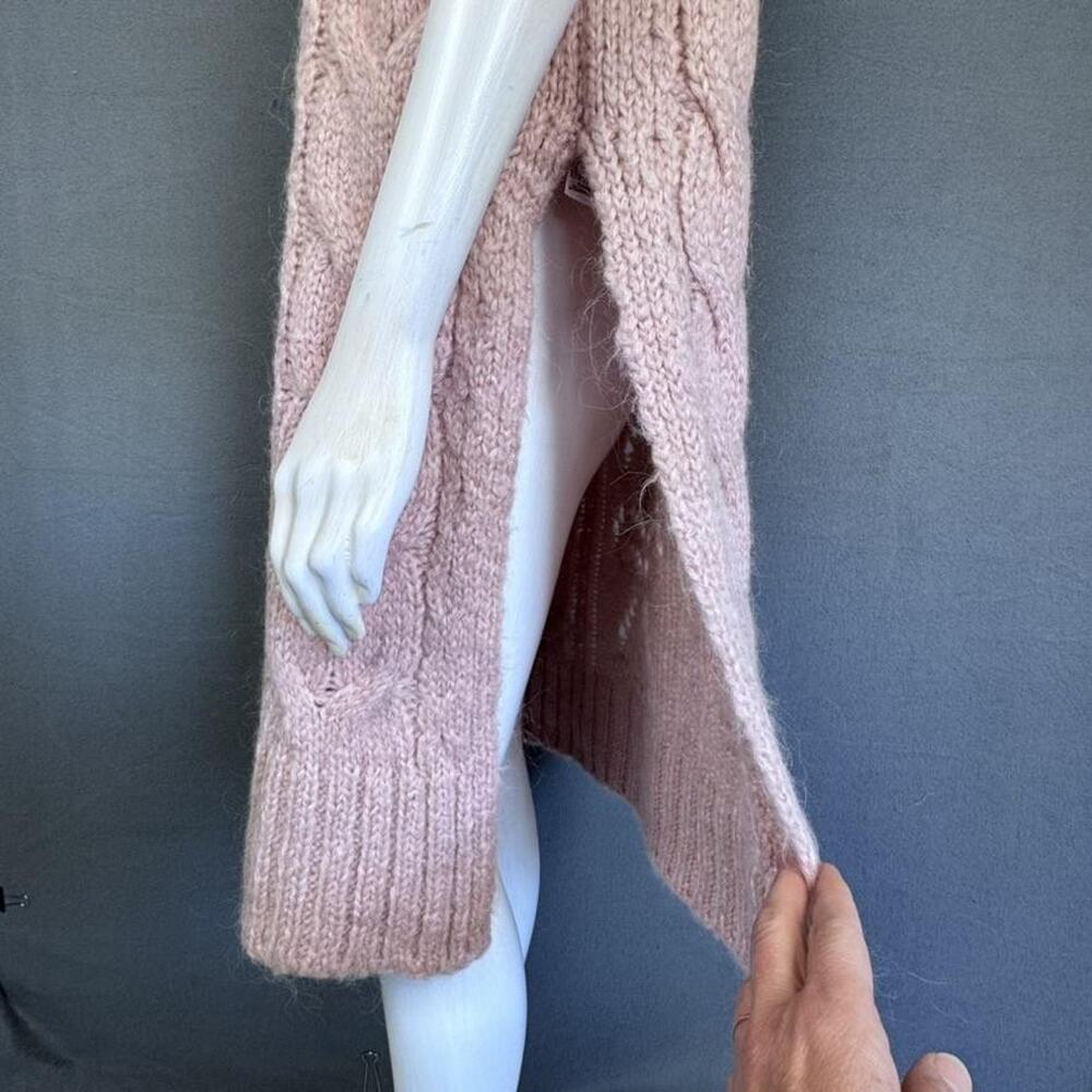 Zara Sweater Dress Womens Medium‎ Pink Cable Knit Sleeveless Alpaca Boho Preppy - Picture 6 of 16